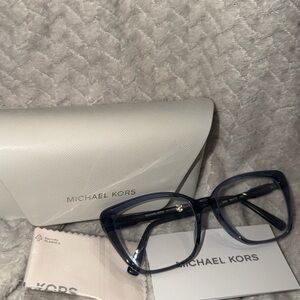 Michael Kors Navy Eyeglasses with White Case
